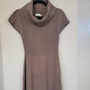 Calvin Klein Cap Sleeve Cowl Neck Knee Length Sweater Dress
